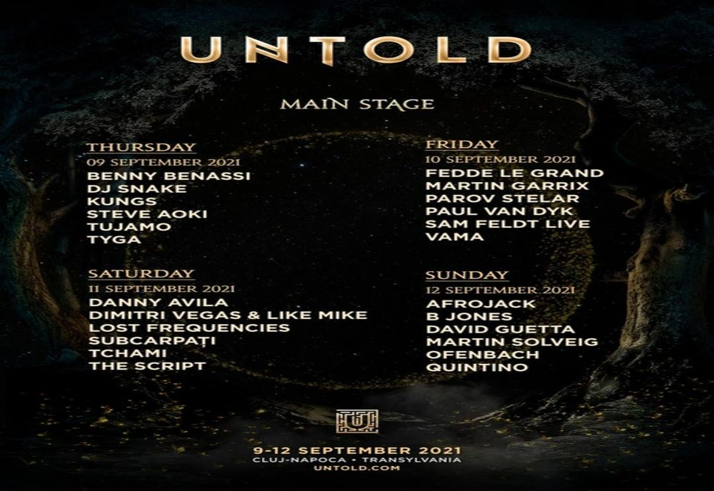 Programul pe zile la UNTOLD 2021