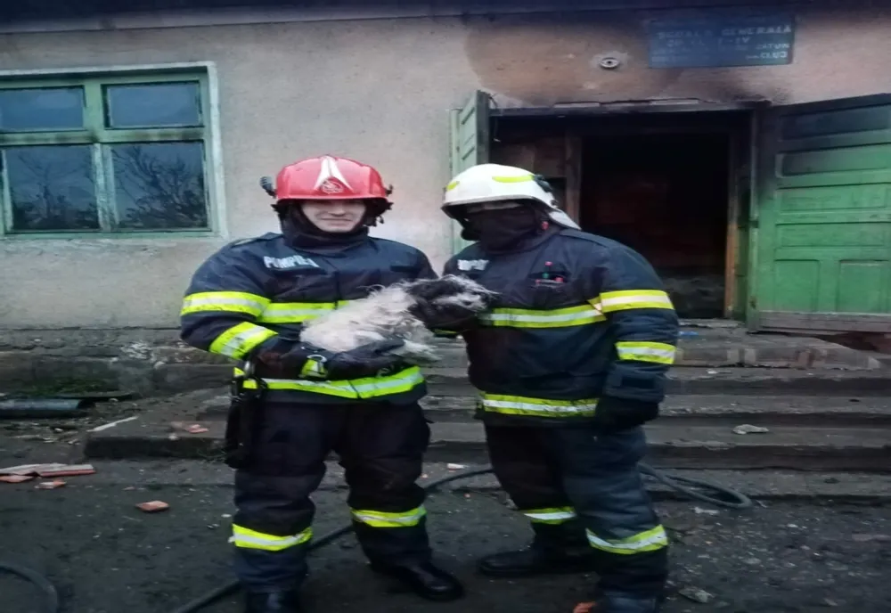 Incendiu la o clădire din localitatea Boj-Cătun | Pompierii au salvat un câine
