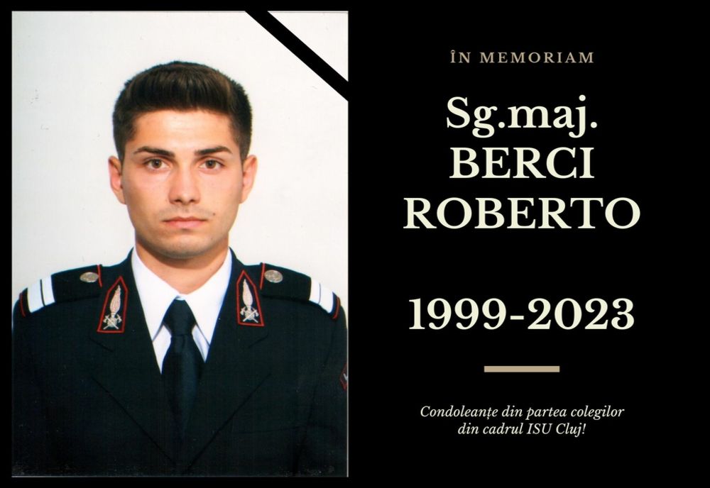 Doliu la ISU Cluj! Un pompier de doar 24 de ani a murit