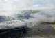 FOTO | Maşină distrusă de un incendiu între localitățile Gădălin și Vișea