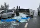 FOTO | Accident pe centura Apahida cu trei maşini! O autoutilitară s-a răsturnat